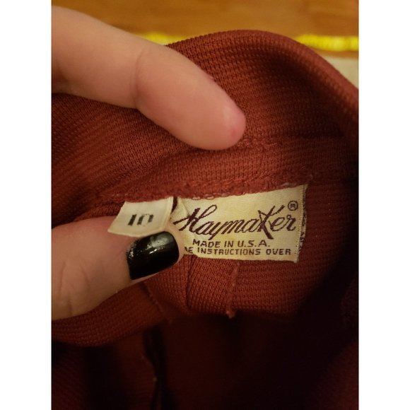 Vintage 70s Burgundy Pleated Trousers - Picture 5 of 6